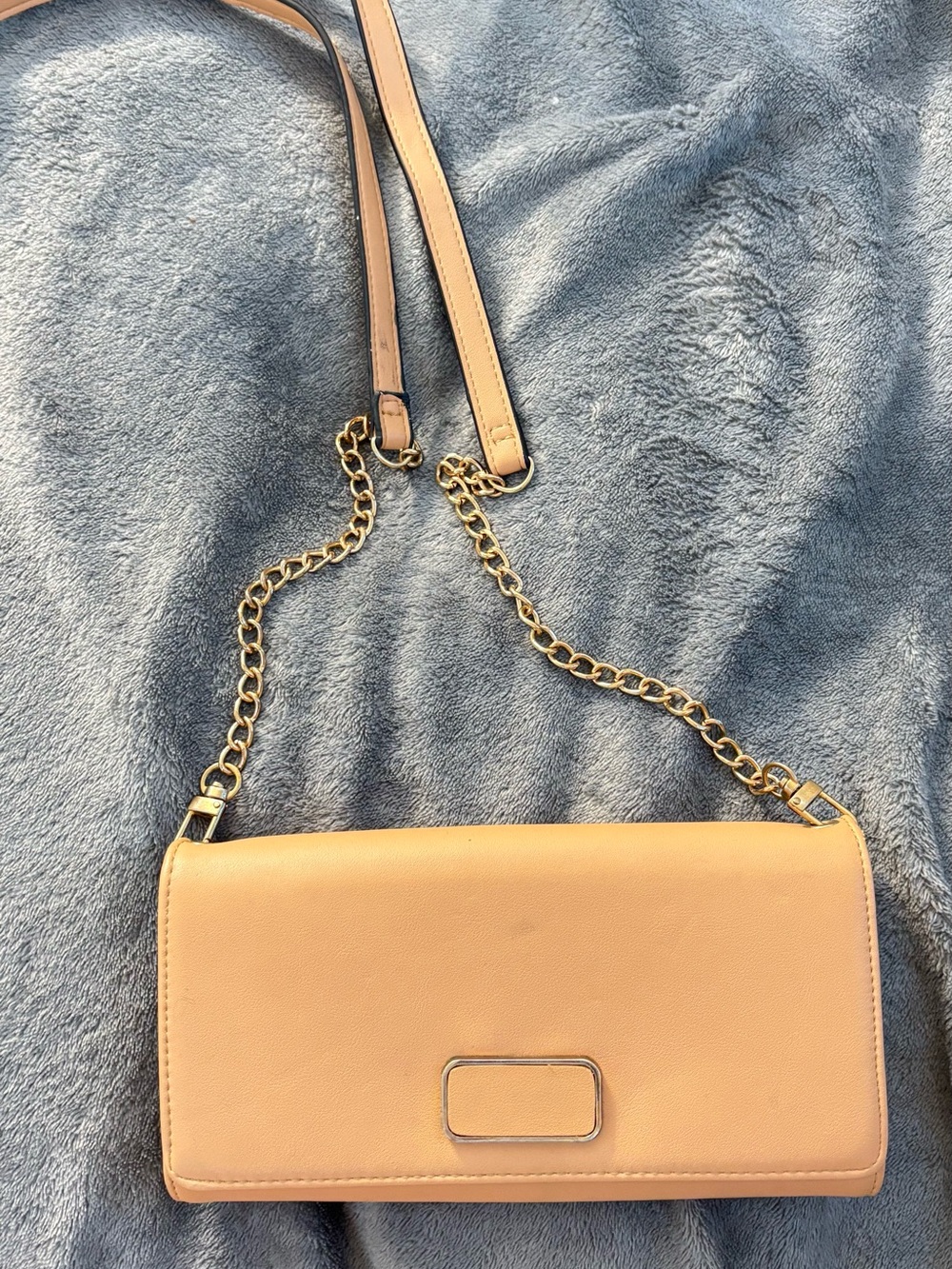 Elegant Nude Shoulder Bag with Gold Chain Strap
